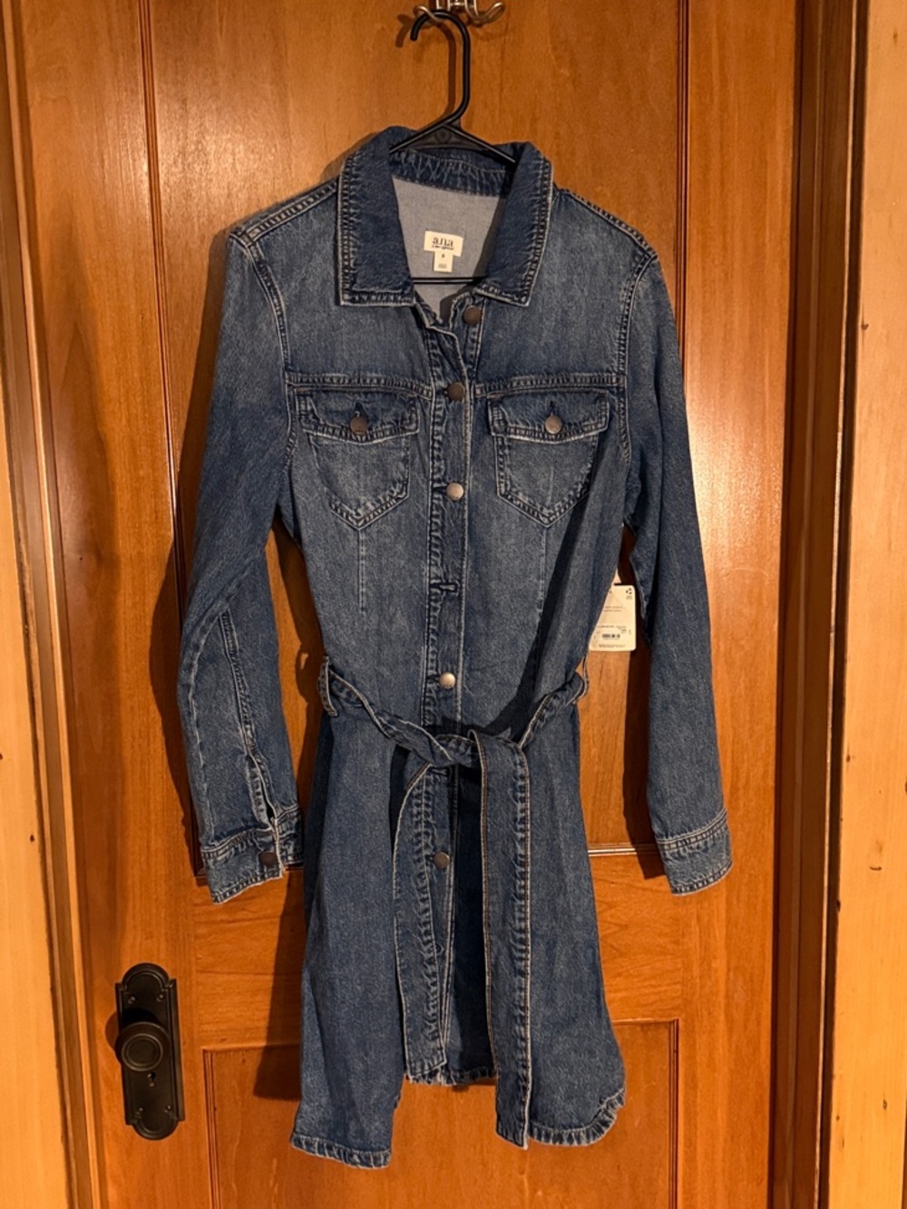 a.n.a Medium Blue Dress with Tie-Waist